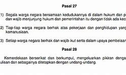 Bunyi Pasal 27 Ayat 1 Sampai 2